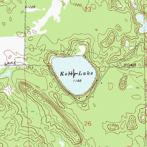 Topographic Map of Kelly Lake, WI