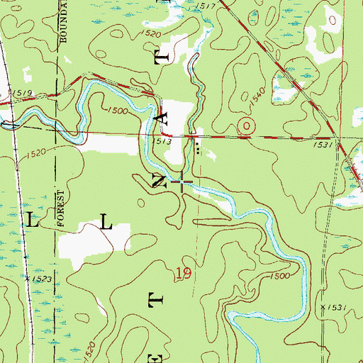 Topographic Map of Kersten Creek, WI