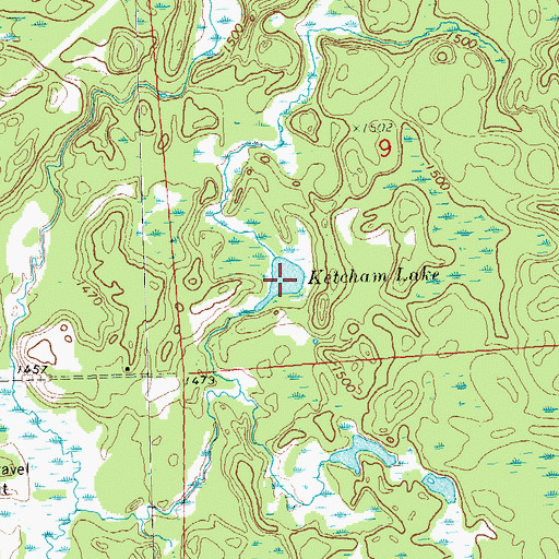 Topographic Map of Ketcham Lake, WI