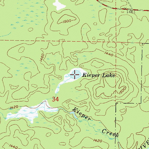 Topographic Map of Kieper Lake, WI