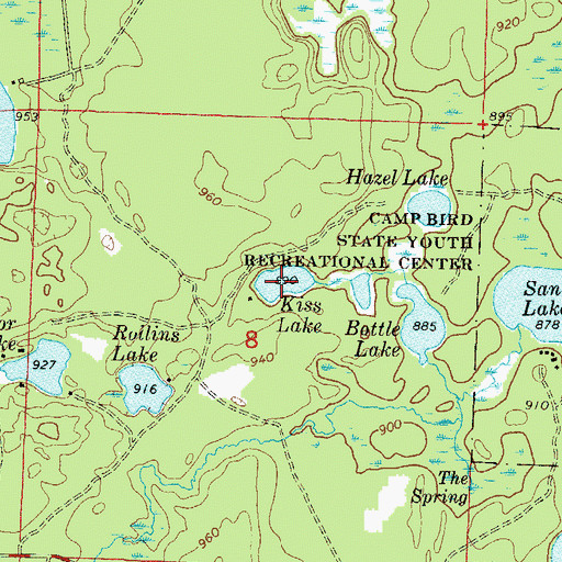 Topographic Map of Kiss Lake, WI
