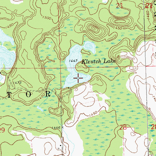 Topographic Map of Kleutch Lake, WI