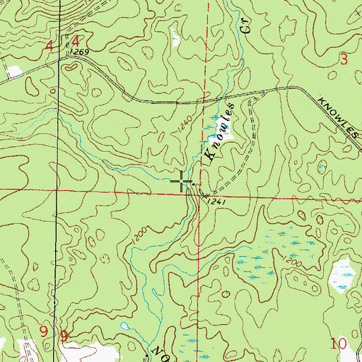Topographic Map of Knowles Creek, WI