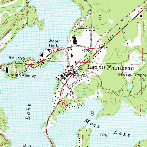 Topographic Map of Lac du Flambeau, WI