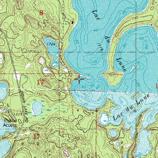 Topographic Map of Lac du Lune, WI