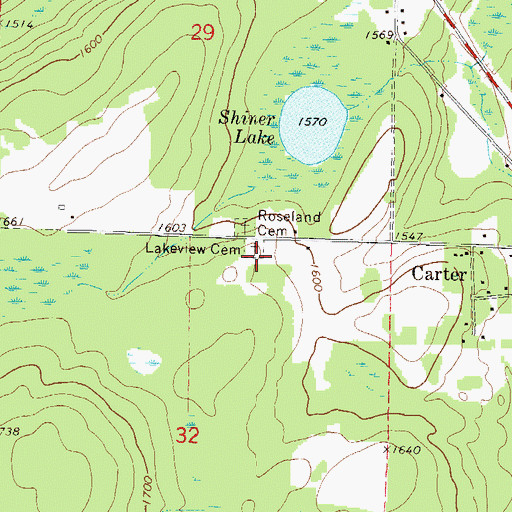 Topographic Map of Lakeview Cemetery, WI