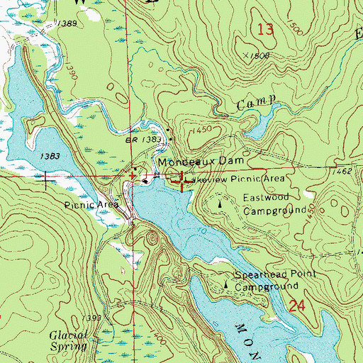 Topographic Map of Lakeview Picnic Area, WI