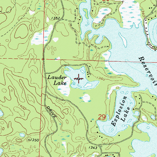 Topographic Map of Lauder Lake, WI