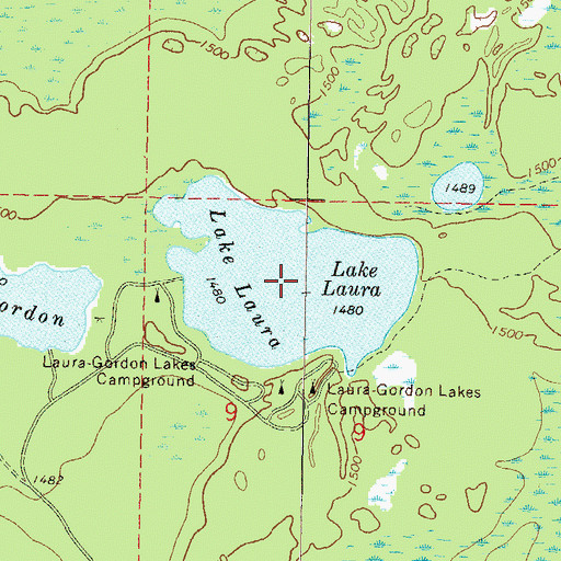 Topographic Map of Lake Laura, WI