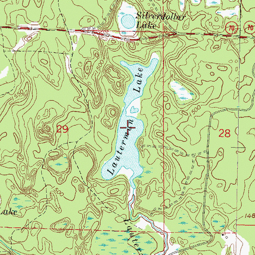 Topographic Map of Lauterman Lake, WI