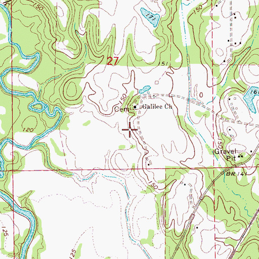 Topographic Map of Galilee Baptist Church, AL