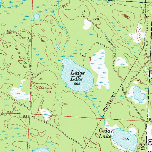 Topographic Map of Ledge Lake, WI