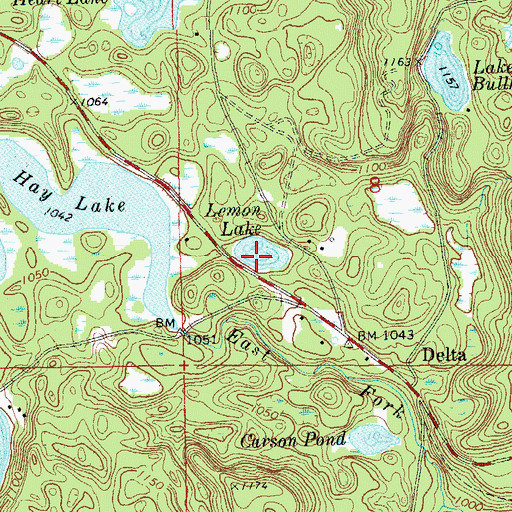 Topographic Map of Lemon Lake, WI