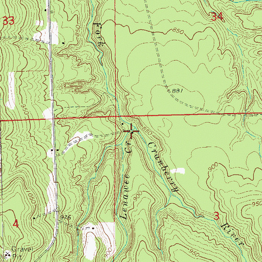 Topographic Map of Lenawee Creek, WI
