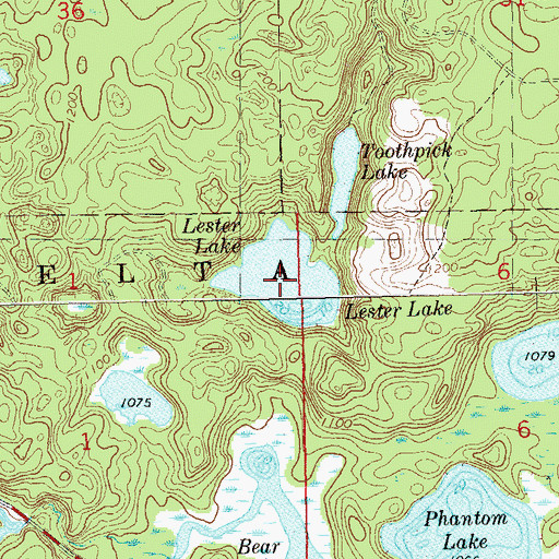 Topographic Map of Lester Lake, WI