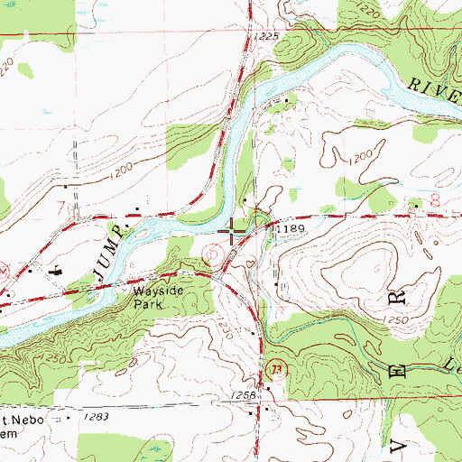 Topographic Map of Levitt Creek, WI