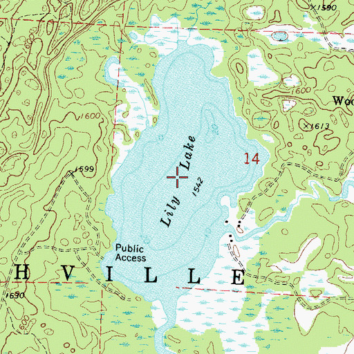 Topographic Map of Lily Lake, WI