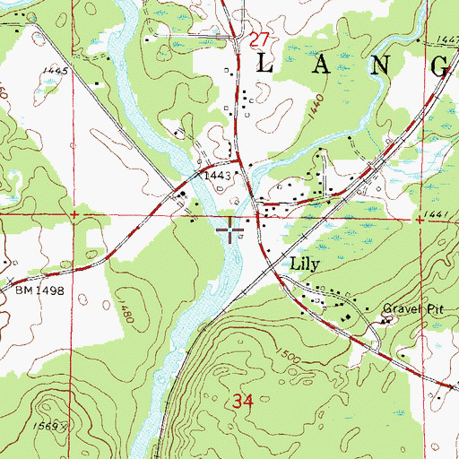 Topographic Map of Lily River, WI