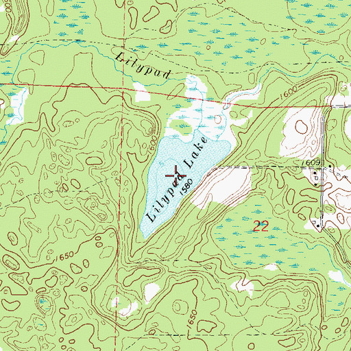 Topographic Map of Lilypad Lake, WI