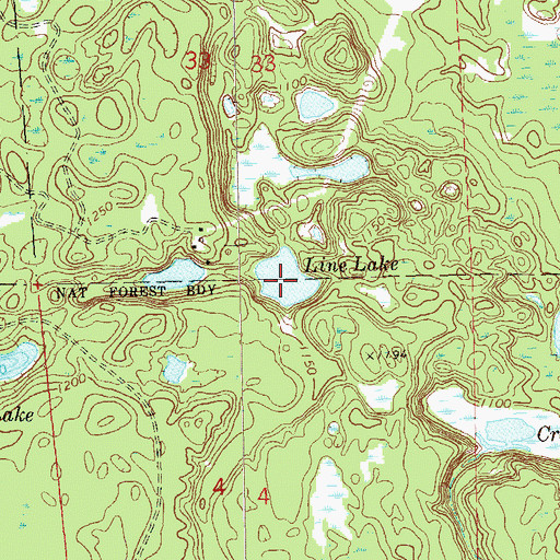Topographic Map of Line Lake, WI