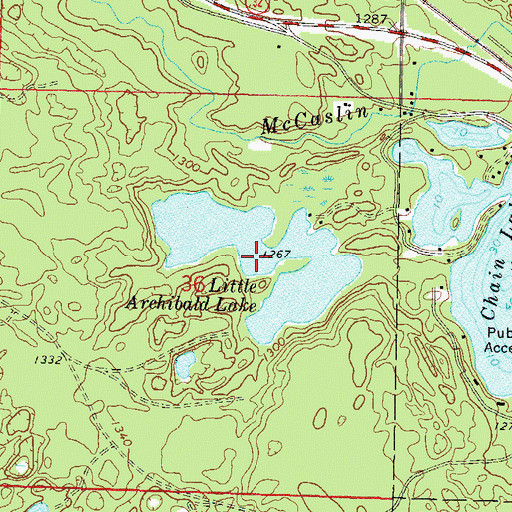 Topographic Map of Little Archibald Lake, WI