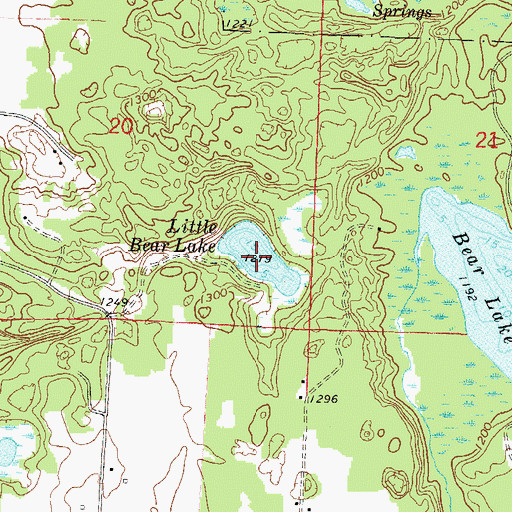 Topographic Map of Little Bear Lake, WI