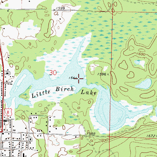 Topographic Map of Little Birch Lake, WI