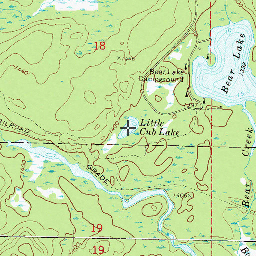 Topographic Map of Little Cub Lake, WI