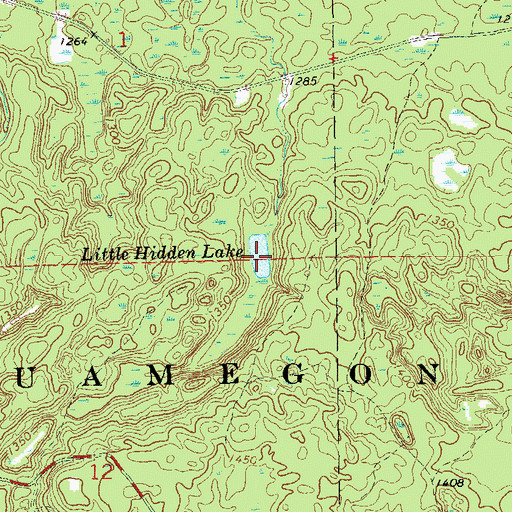 Topographic Map of Little Hidden Lake, WI