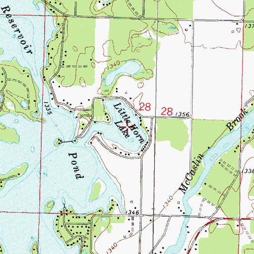 Topographic Map of Little Horn Lake, WI