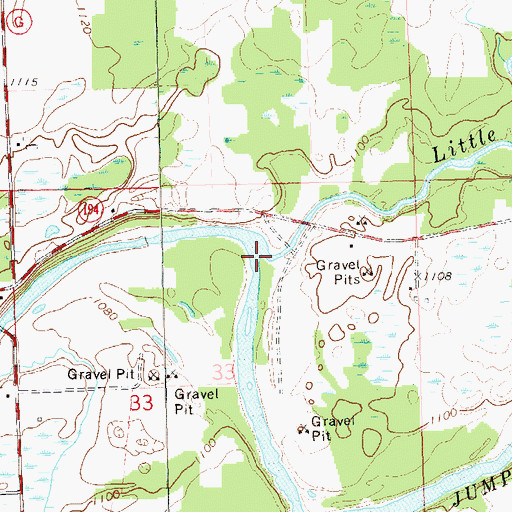 Topographic Map of Little Jump River, WI