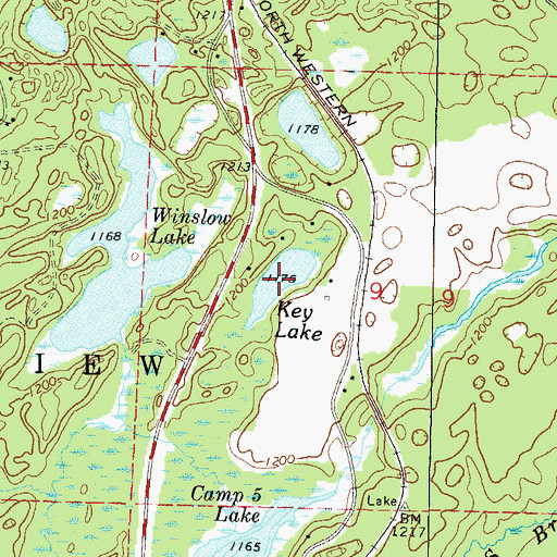 Topographic Map of Key Lake, WI