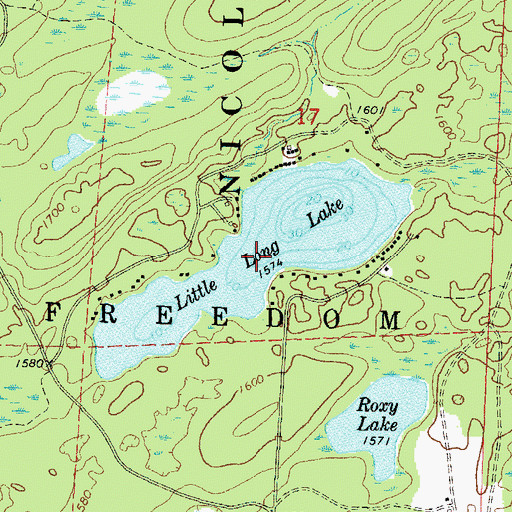 Topographic Map of Little Long Lake, WI