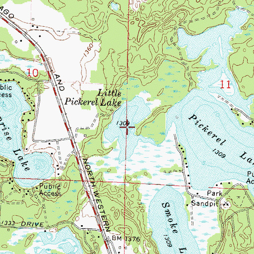 Topographic Map of Little Pickerel Lake, WI