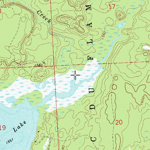 Topographic Map of Little Pine Creek, WI