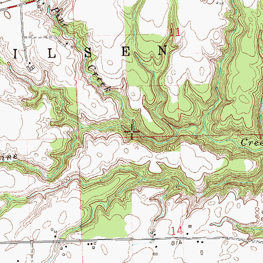 Topographic Map of Little Pine Creek, WI