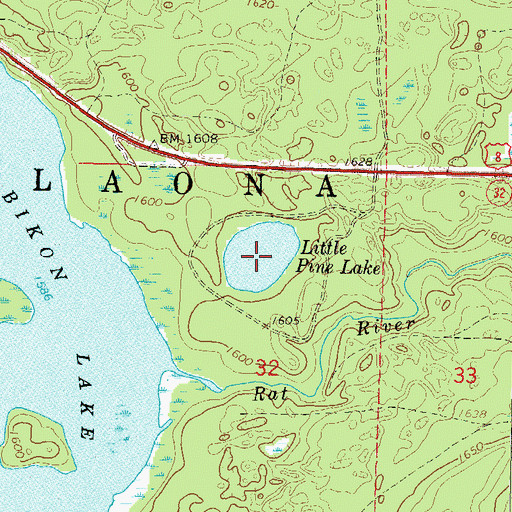 Topographic Map of Little Pine Lake, WI