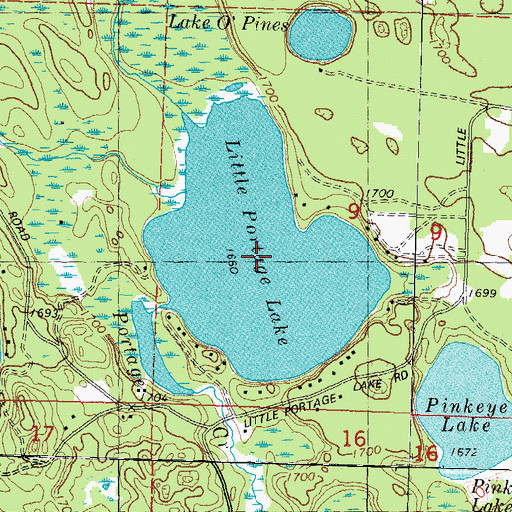 Topographic Map of Little Portage Lake, WI