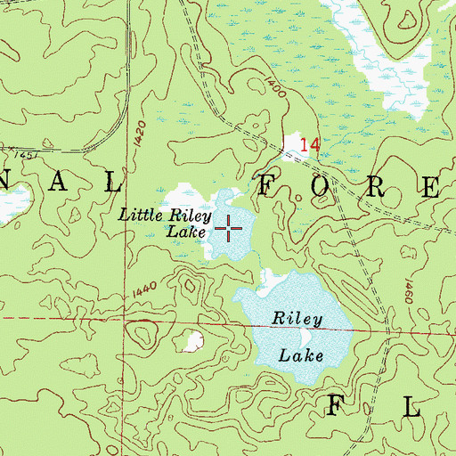 Topographic Map of Little Riley Lake, WI
