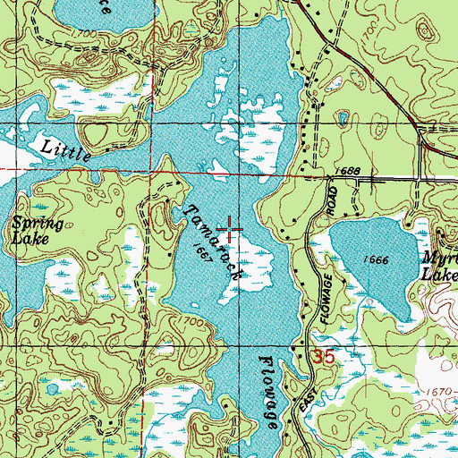 Topographic Map of Little Tamarack Flowage, WI