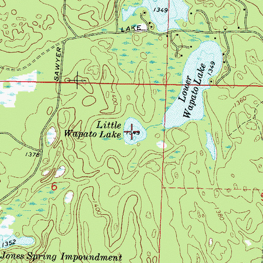 Topographic Map of Little Wapato Lake, WI