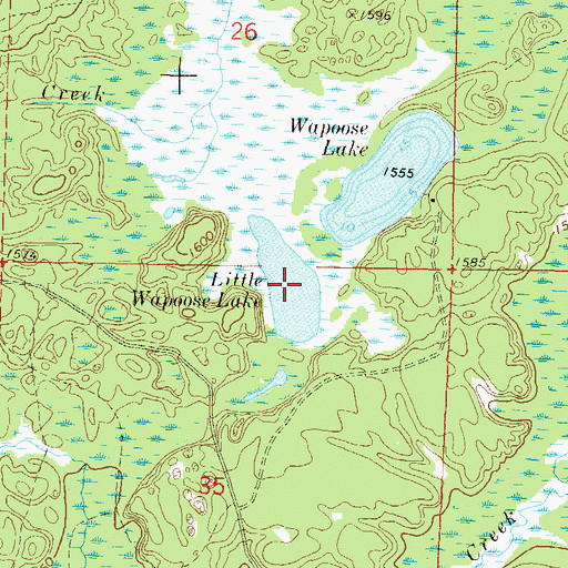 Topographic Map of Little Wapoose Lake, WI