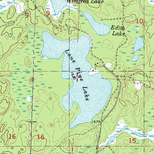 Topographic Map of Lone Pine Lake, WI