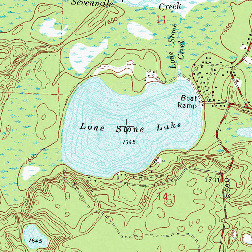 Topographic Map of Lone Stone Lake, WI