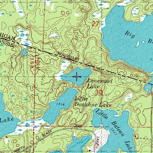 Topographic Map of Lake Elaine, WI