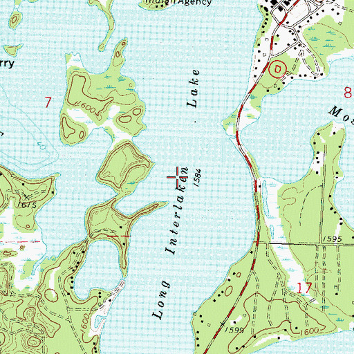 Topographic Map of Long Interlaken Lake, WI