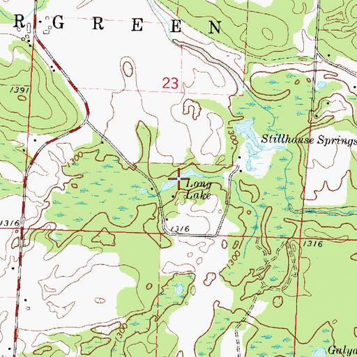 Topographic Map of Long Lake, WI