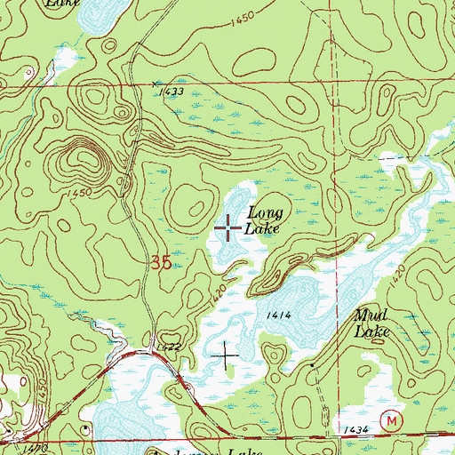 Topographic Map of Long Lake, WI