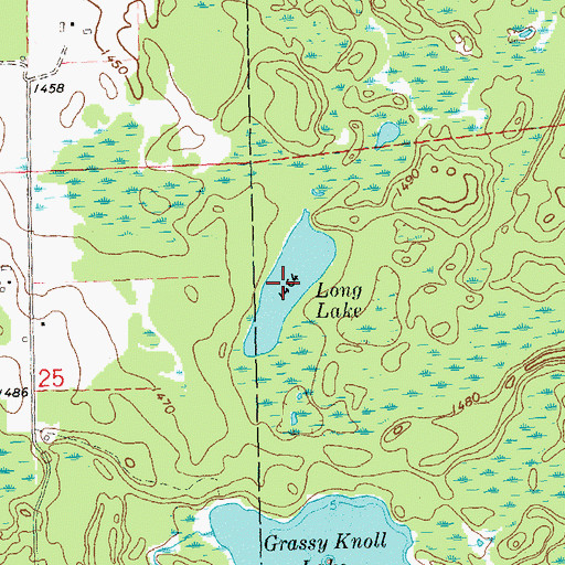 Topographic Map of Long Lake, WI