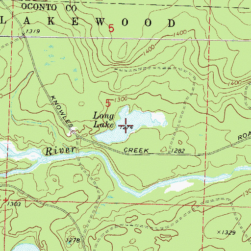 Topographic Map of Long Lake, WI